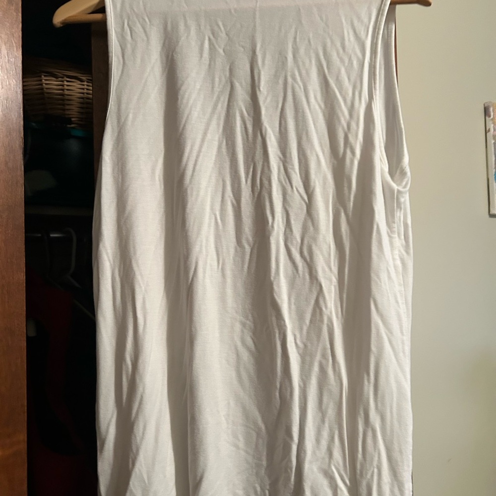 Women's White Sleeveless Vest